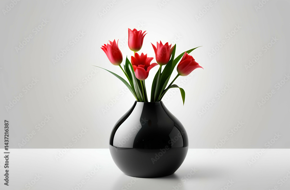 Fototapeta premium Modern indoor vase isolate on white background