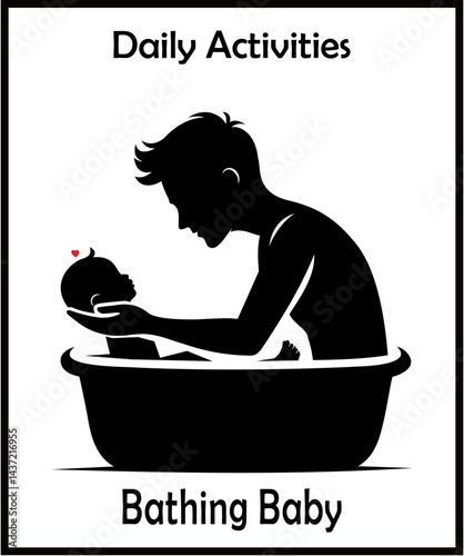 Daily life silhouette home an...