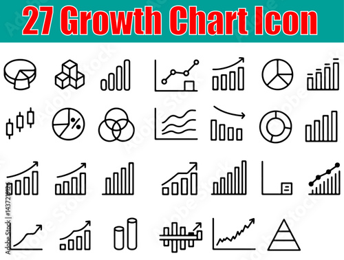  unique growth chart graph icons business analytics financial report data visualization progress tracking market trend designs