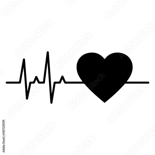 World heart rhythm day Heartbeat silhouette icon vector flat design on white background.