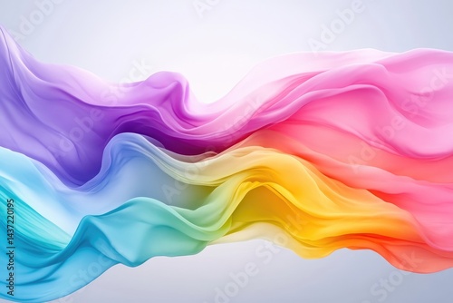 Abstract vibrant flowing fabrics in pastel colors