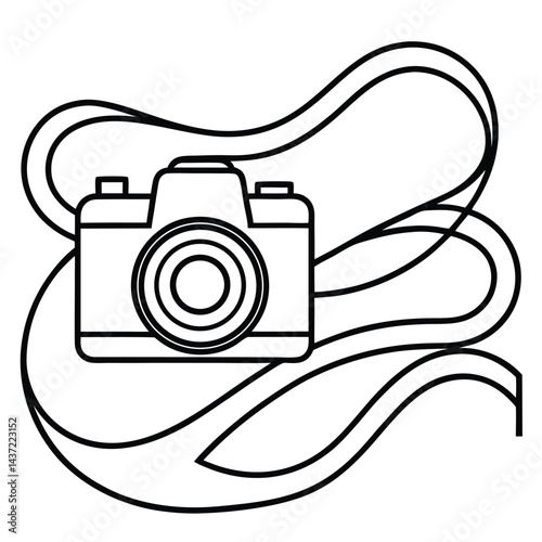Camera Line Art Vector | Minimalist Camera Drawing