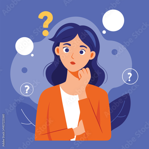 woman thinking vector