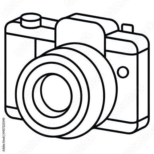 Camera Line Art Vector | Minimalist Camera Drawing