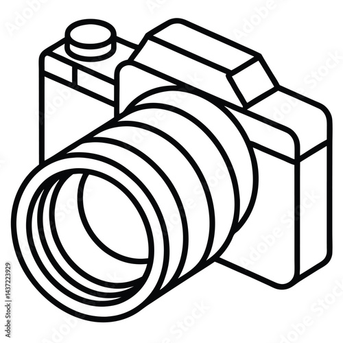 Camera Line Art Vector | Minimalist Camera Drawing