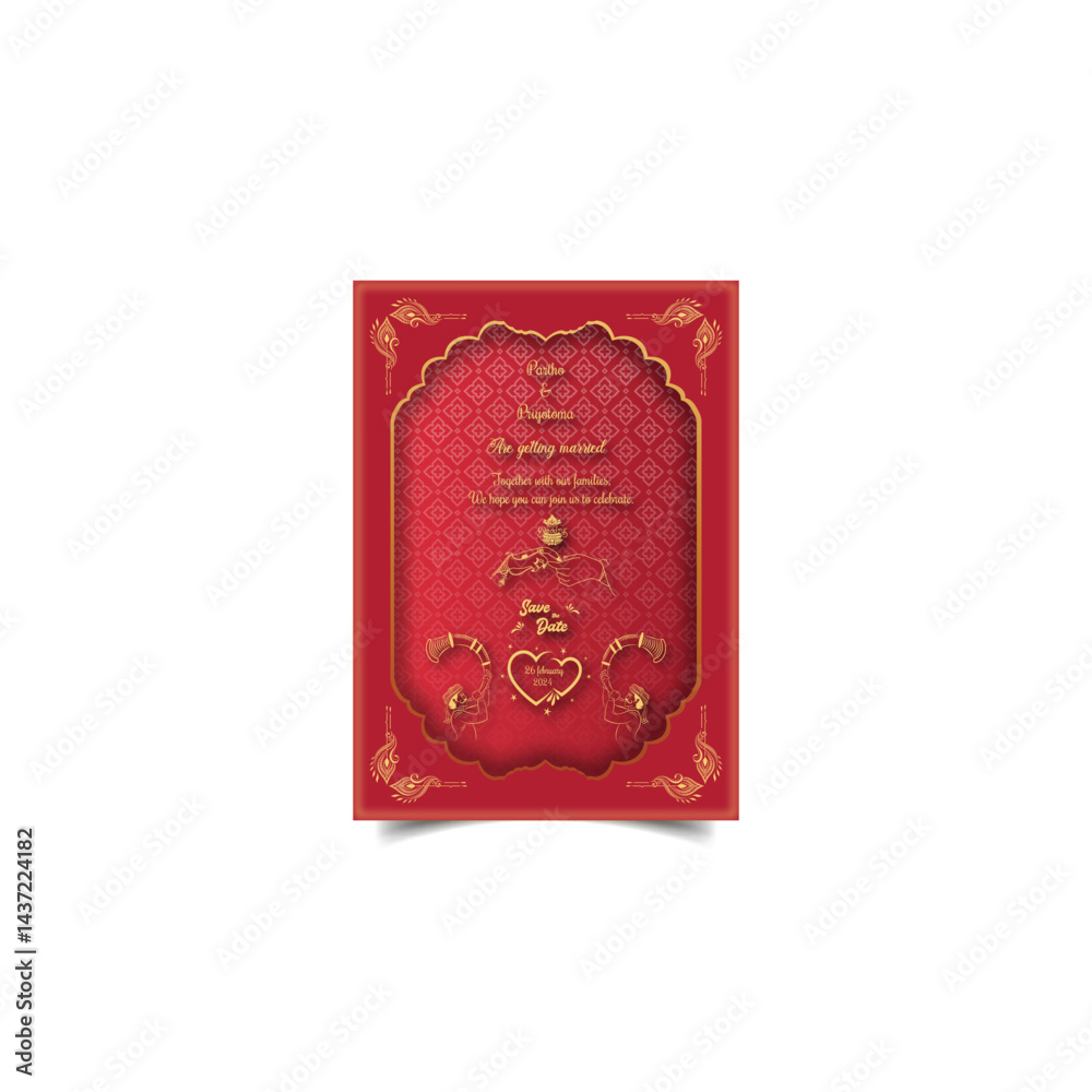 Fototapeta premium luxury and abstract wedding invitation card