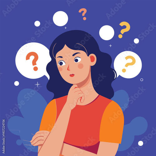 woman thinking vector