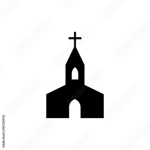 church icon simple design, religion, worship place icon