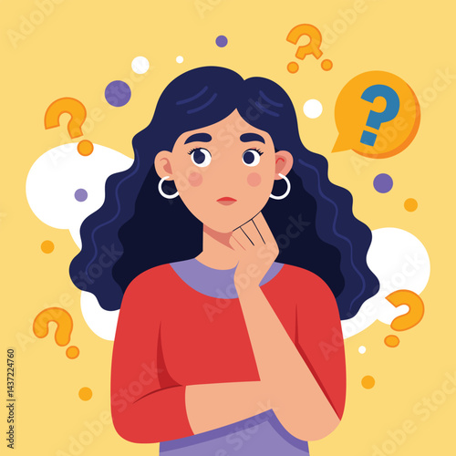 woman thinking vector