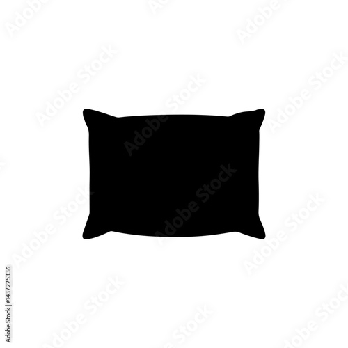 Black Pillow silhouette vector illustration on white background