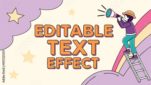 editable text effect comic style 3d cartoon template