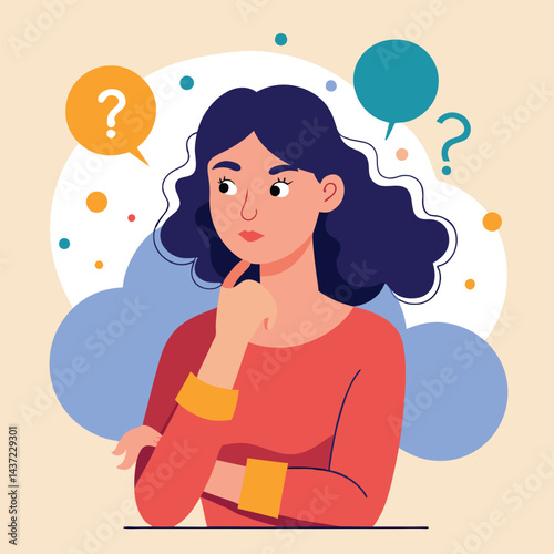woman thinking vector