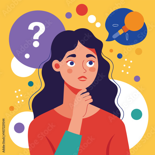 woman thinking vector