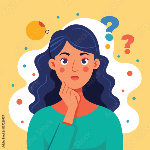 woman thinking vector