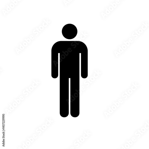 Male Toilet Sign – Restroom Symbol, Men’s Bathroom Icon, Public Facility Vector Illustration