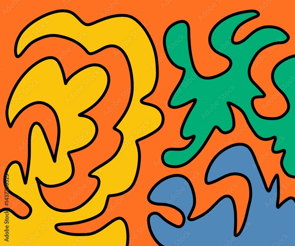 Fototapeta premium Illustration Abstract Shape Background Vintage