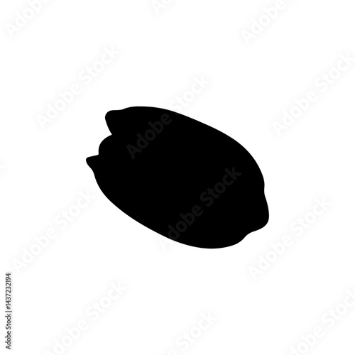 Black Pistachio nut silhouette vector illustration on white background