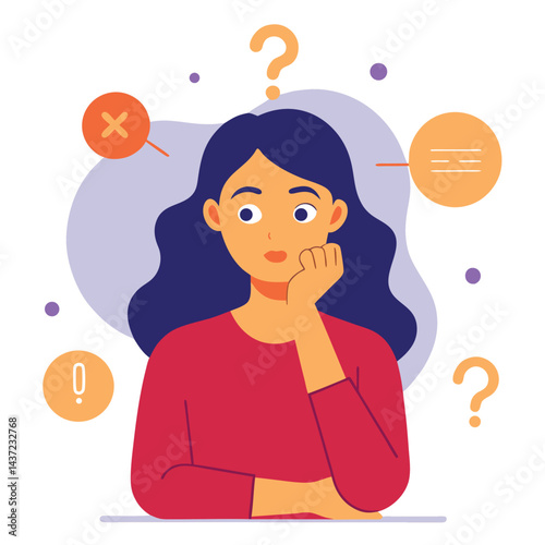 woman thinking vector