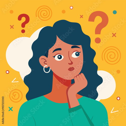 woman thinking vector
