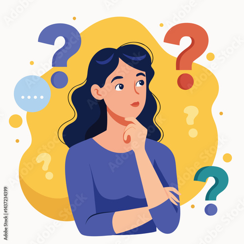 woman thinking vector