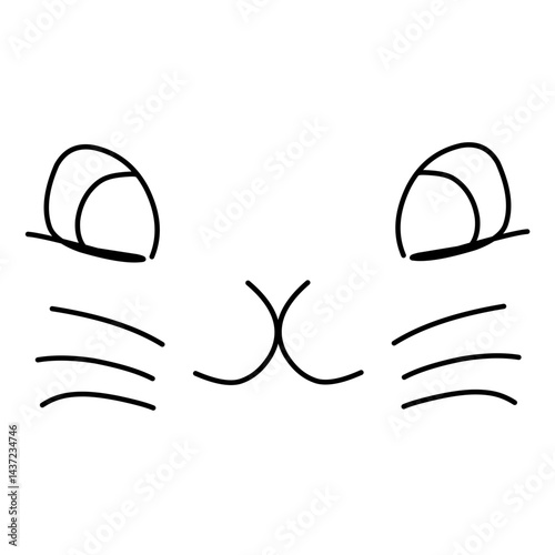 Rabbit Face Hand drawn