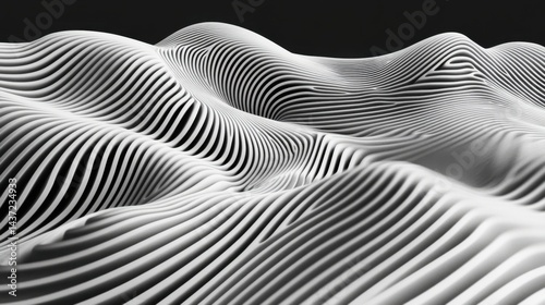 Abstract futuristic wave with smooth perspective lines, perfect for modern cover templates, music visuals, and banners.