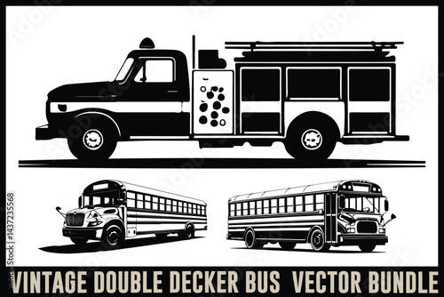 Vintage Vehicle Silhouette Bundle