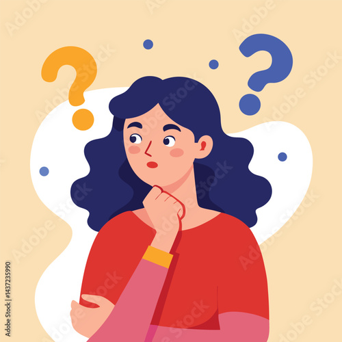 woman thinking vector