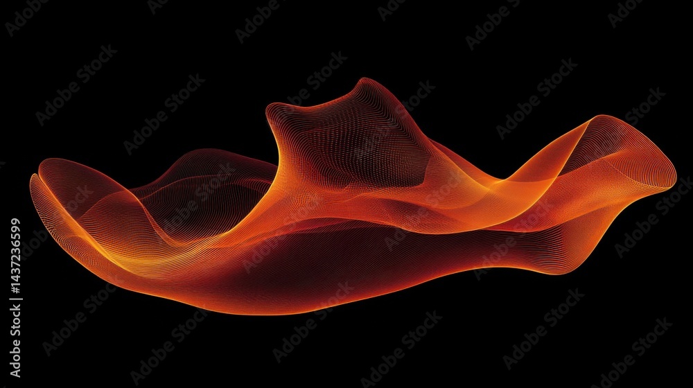 Obraz premium Tech-inspired abstract wave design with smooth flowing lines, perfect for futuristic posters, presentations, and branding.