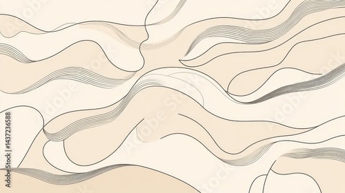 Smooth and fluid line wave patterns with a minimalist touch, perfect for modern advertising, social media templates, and flyers.