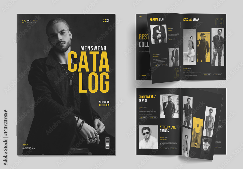 Menswear Catalog Layout plantilla de Stock | Adobe Stock