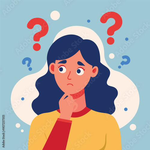 woman thinking vector