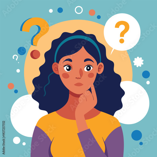 woman thinking vector