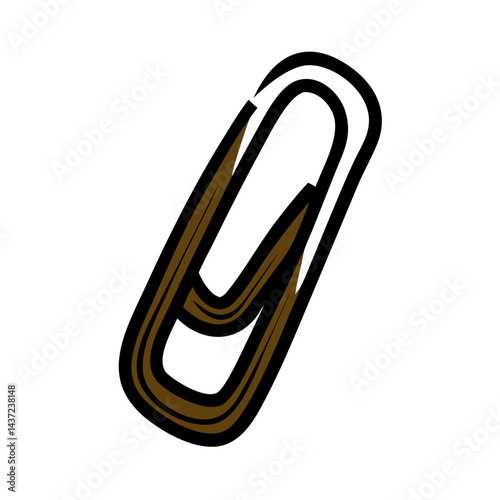Paperclip illustration in minimalistic design on a simple background