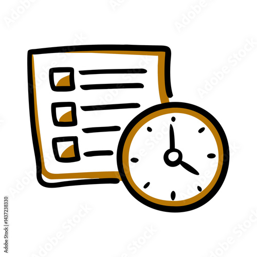 Clock and checklist symbolizing class time management and organization