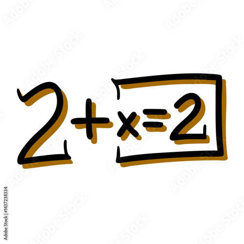 Math equation represented graphically with variables and numbers on a white background