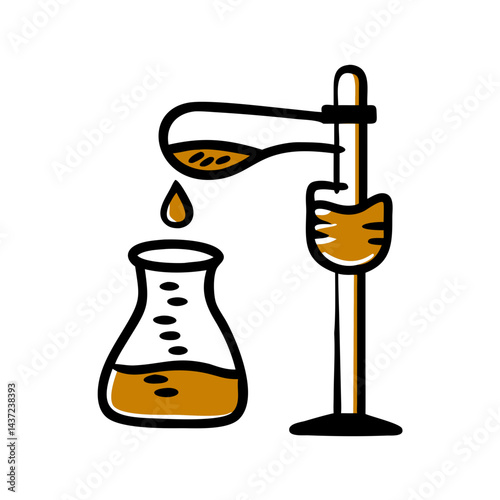 Laboratory glassware with a beaker and dropper showcasing a science experiment setup
