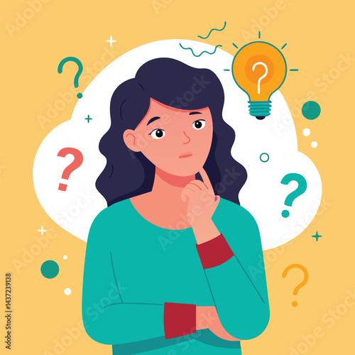 woman thinking vector