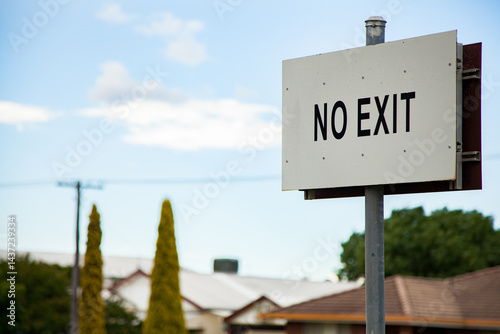 No exit sign with copy space