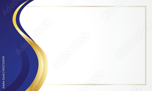 Abstract blue and gold waves on luxury background