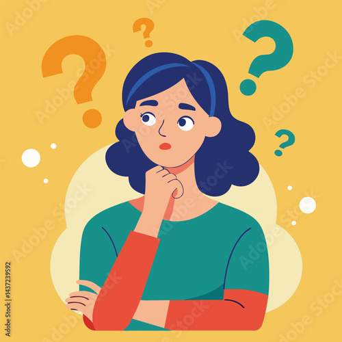 woman thinking vector