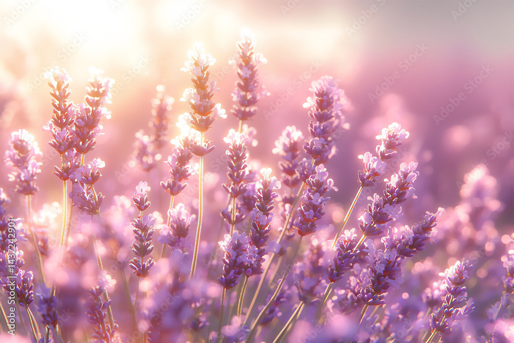 Obraz premium blurred_lavender_field_sunlight,