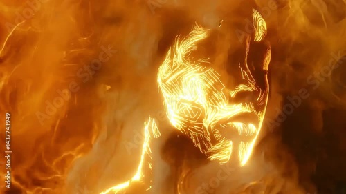 Surreal Glowing Face in Ethereal Smoke 4K Background