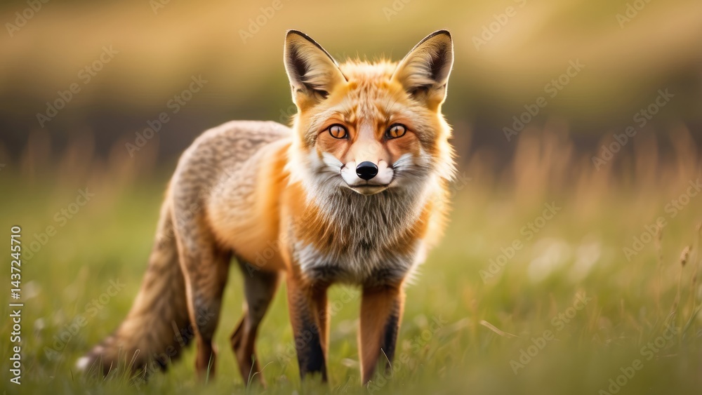 Fototapeta premium Red Fox in Snowy Wilderness: Stunning Wildlife Photography