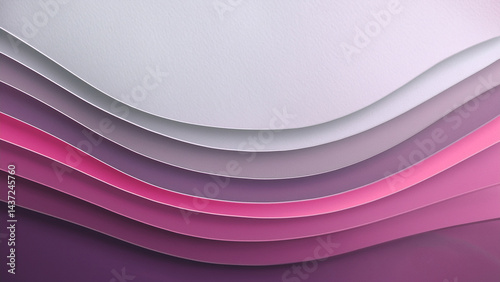 Elegant Wavy Layers in White and Pink Gradients