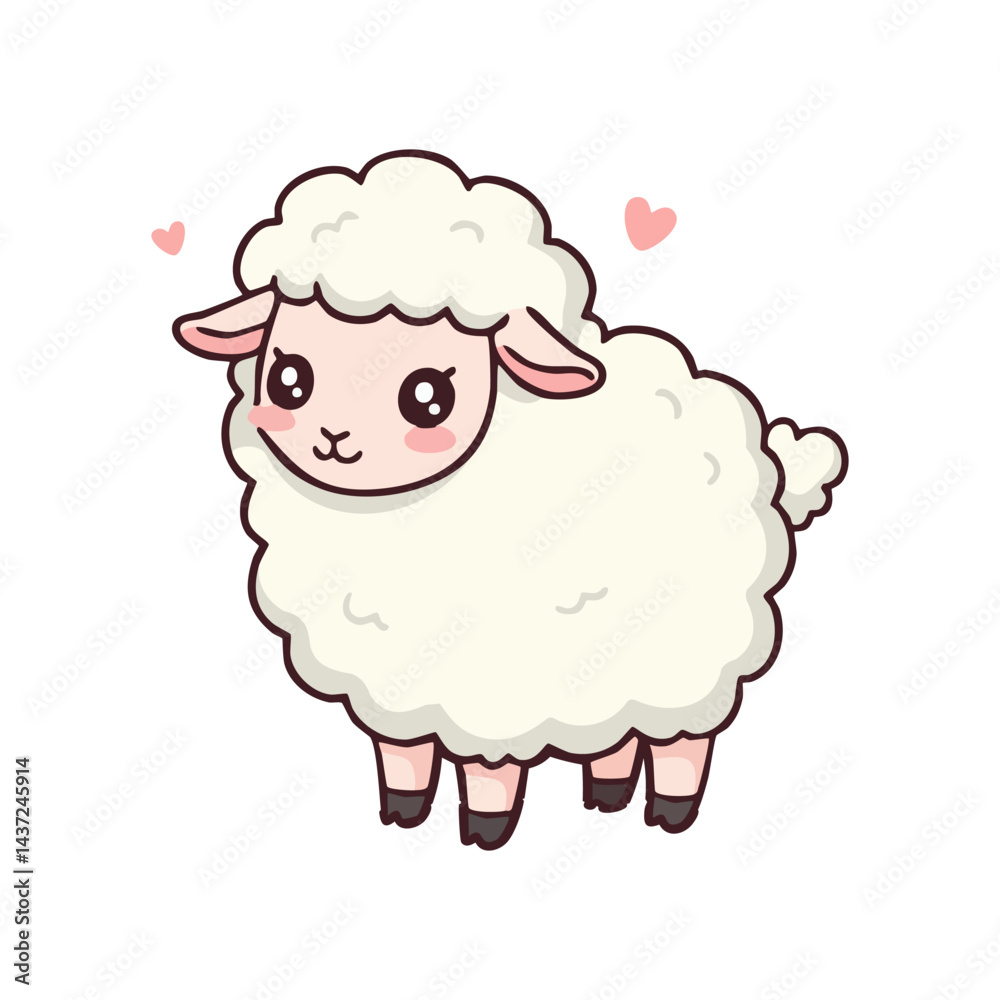 Cartoon sheep celebrating Eid al Adha Cartoon sheep celebrating Eid al Adha