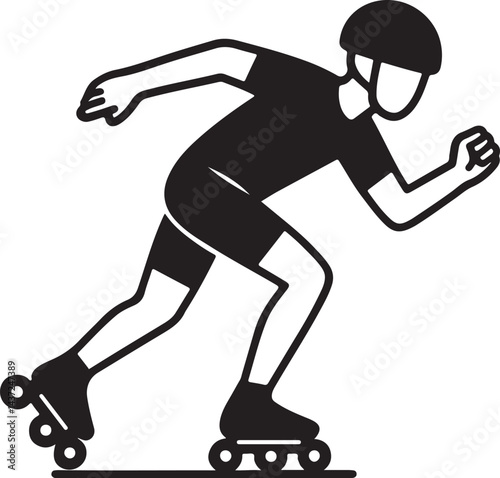 silhouette of a roller skater
