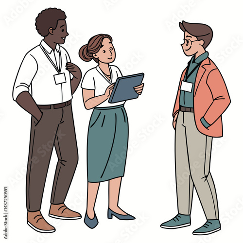 business multinational team vector llustrations 