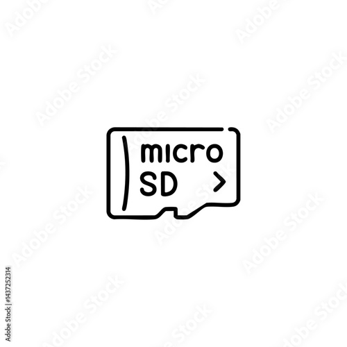 Micro sd card icon flat vector design