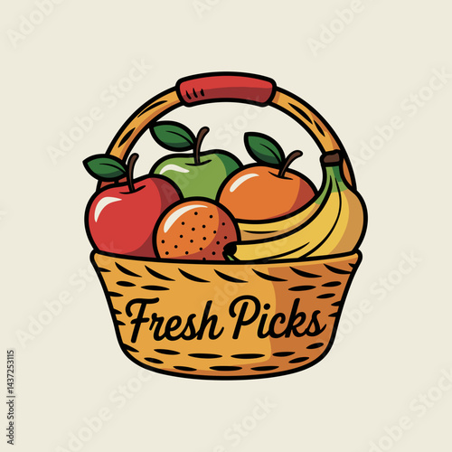 Fresh Picks Vintage Fruit Basket Design